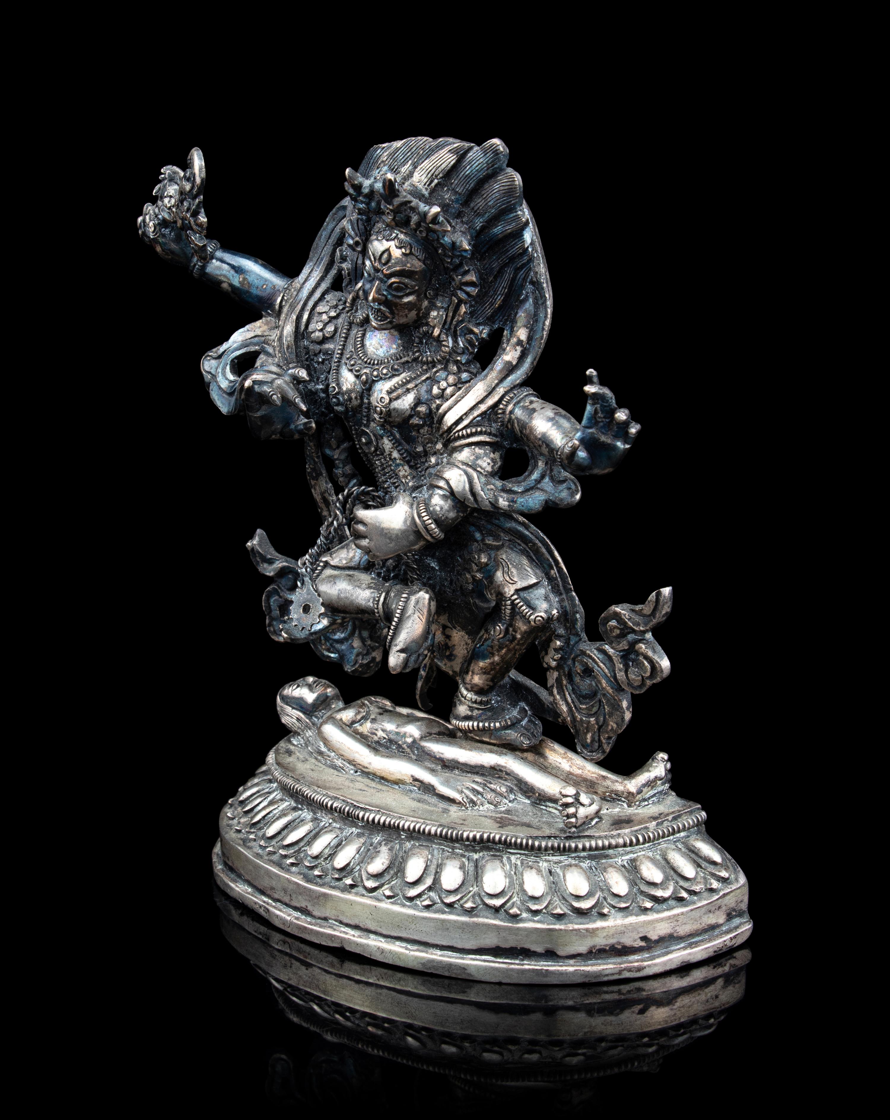 A Tibetan Silver Figure of a Bodhisattva Kurukulla