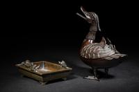 Two Japanese Bronze Incense Burners