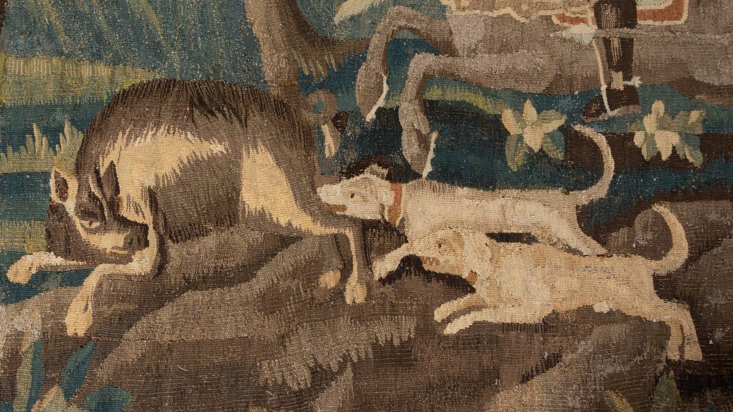 A Louis XIV Wool Hunting Tapestry