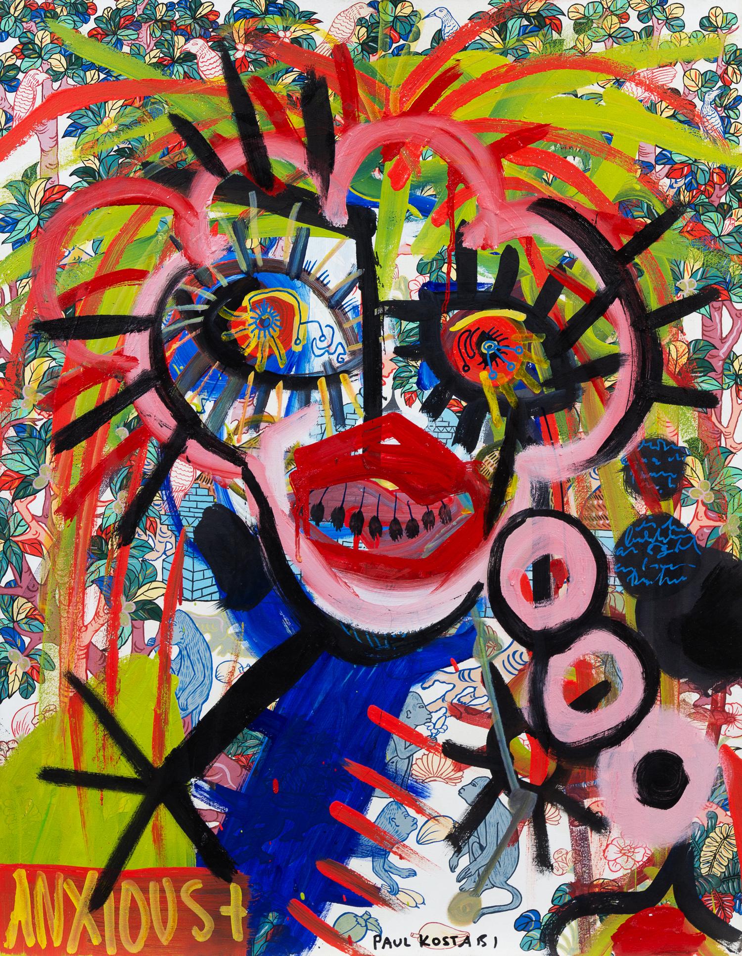Paul Kostabi, (American, b. 1962), High Anxiety, 2017
