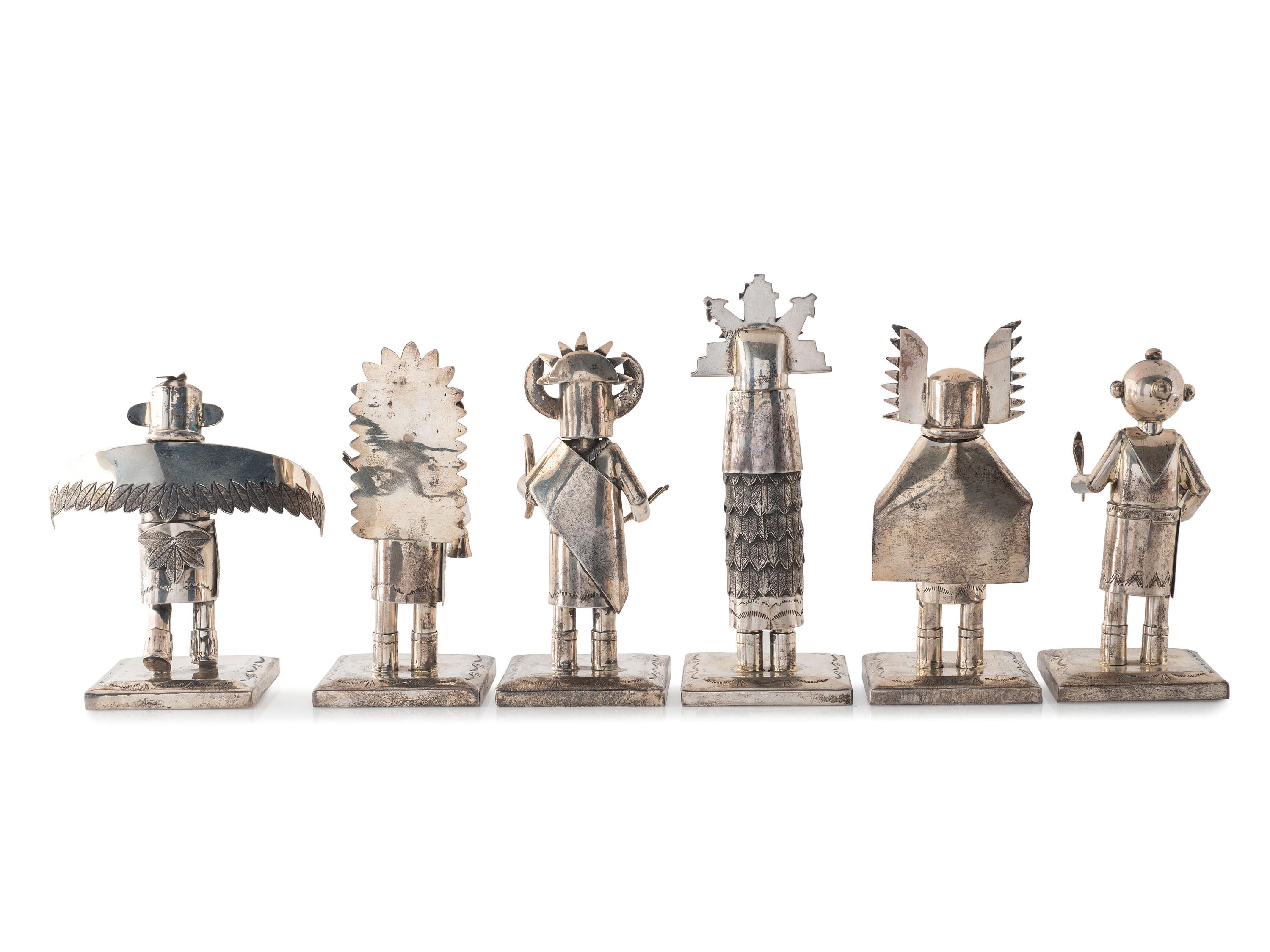 Group of Sterling Silver Katsina Figures