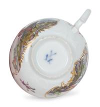 Five Meissen Porcelain Teacups and Saucers — PRIMARILY 19TH CENTURY