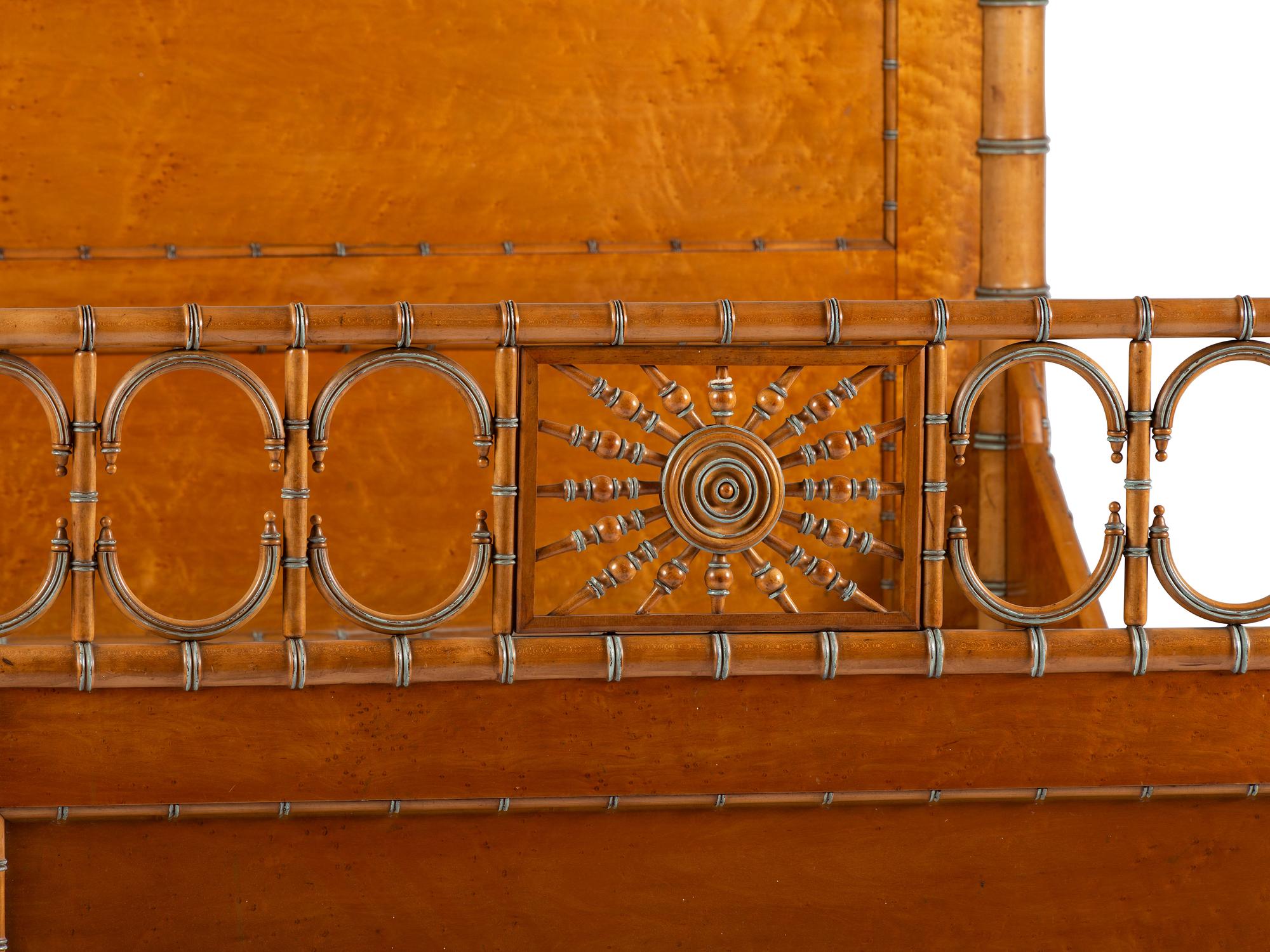 Faux-Bamboo Bedstead and Dresser