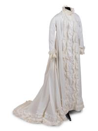 Cotton Satin Striped Women's Nightgown, 1870s