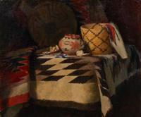 Gustav Goetsch, (American, 1877-1969), Indian Blanket, 1956