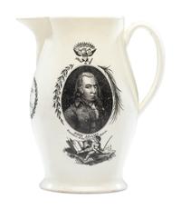 A Rare Liverpool Transfer-Printed Creamware 'John Adams' Pitcher with Masonic Decoration