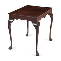 A George II Walnut and Mahogany Tea Table
