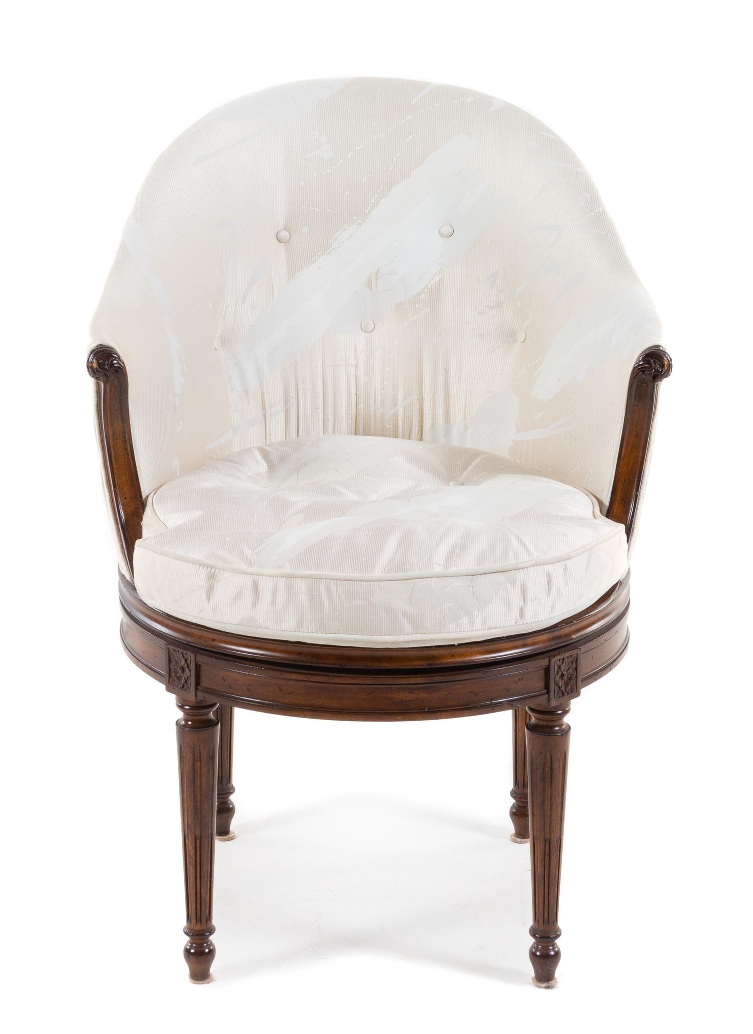 A Louis XVI Style Walnut Bergere Height 33 1/2 inches. — 20TH CENTURY