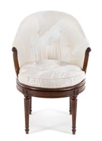 A Louis XVI Style Walnut Bergere Height 33 1/2 inches. — 20TH CENTURY