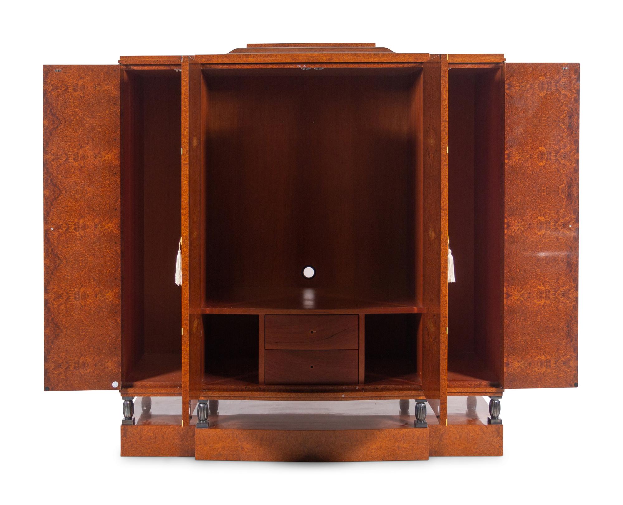 A Frank Pollaro Art Deco Style Rootwood Cabinet