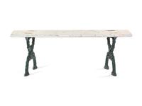 A Victorian Iron and Painted Wood Garden Bench