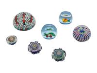 Seven Art Glass Paperweights