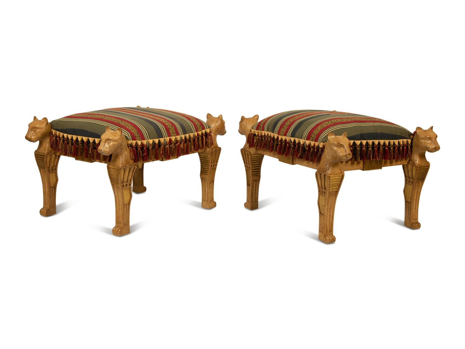 A Pair of Marge Carson Cheetah Benches — 20TH CENTURY
