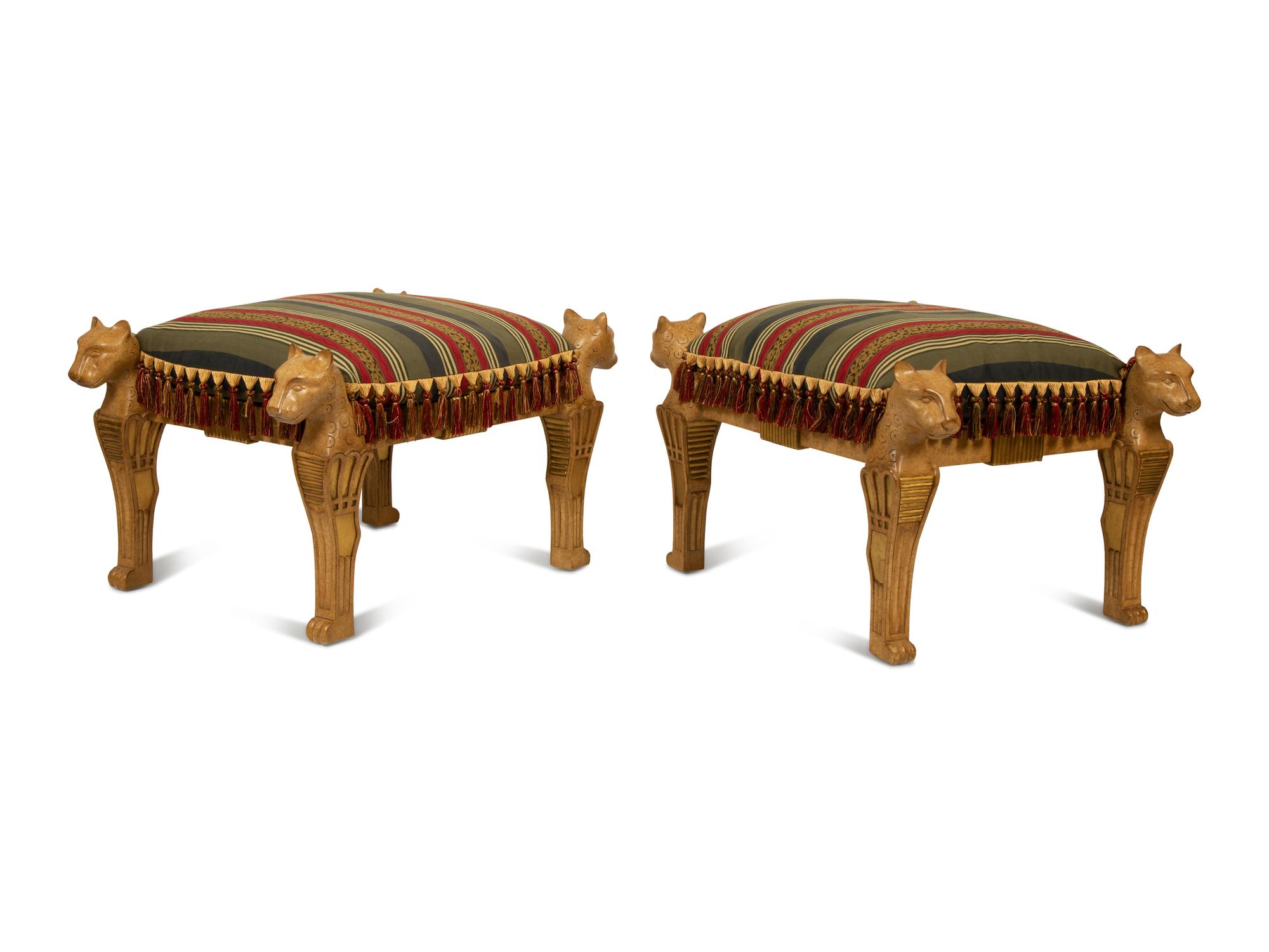 A Pair of Marge Carson Cheetah Benches — 20TH CENTURY