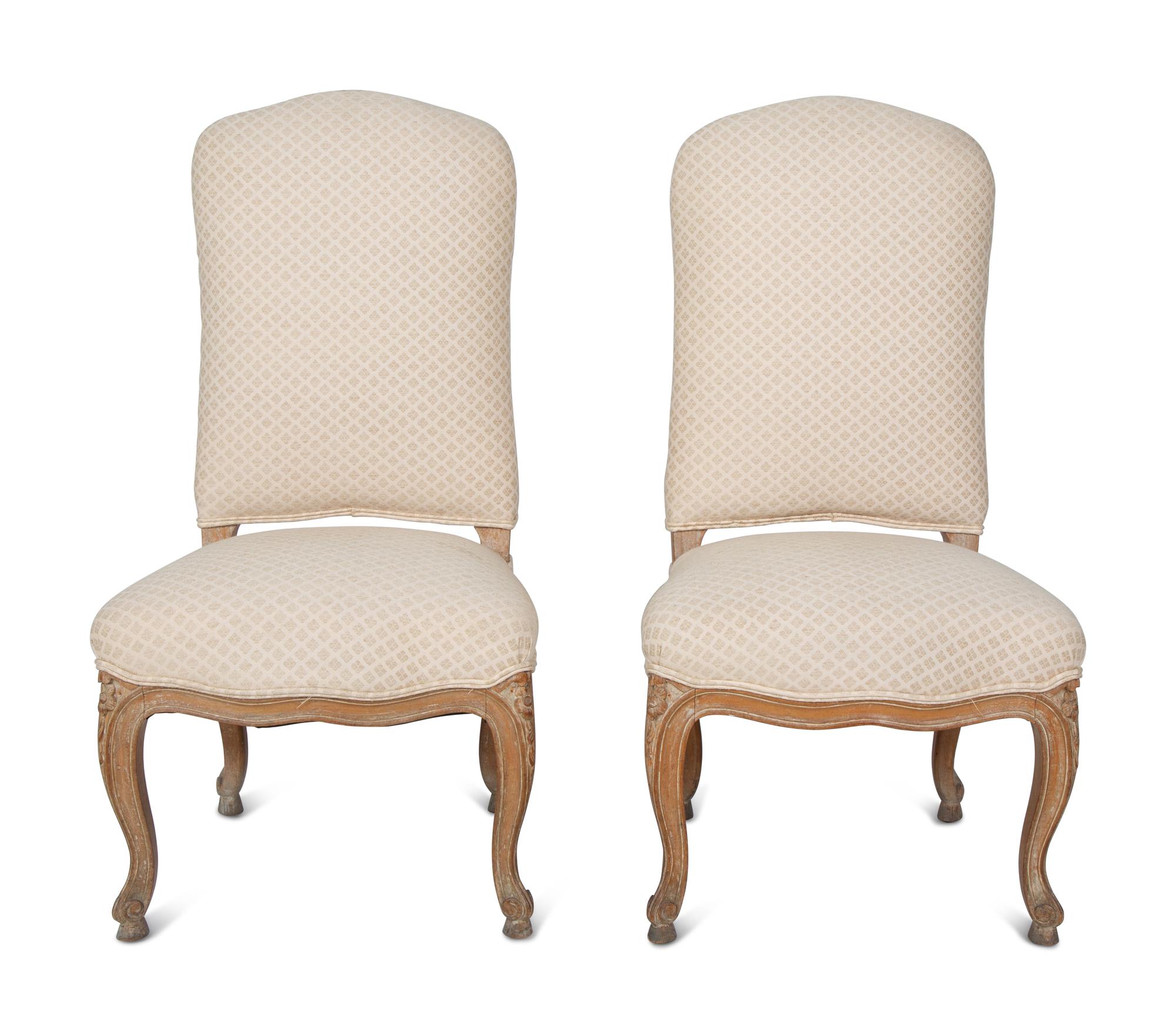 A Pair of Louis XV Style Painted Chauffeuses — LATE 19TH/EARLY 20TH CENTURY