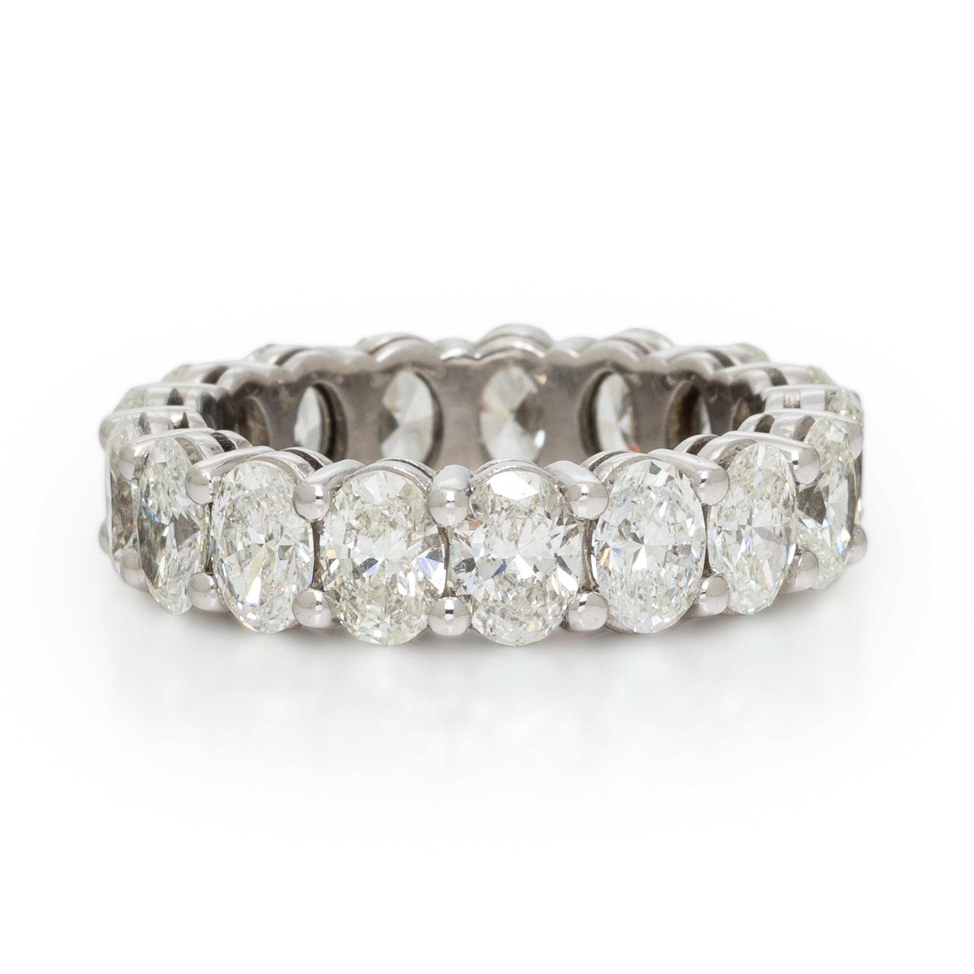 OVAL DIAMOND AND PLATINUM ETERNITY BAND