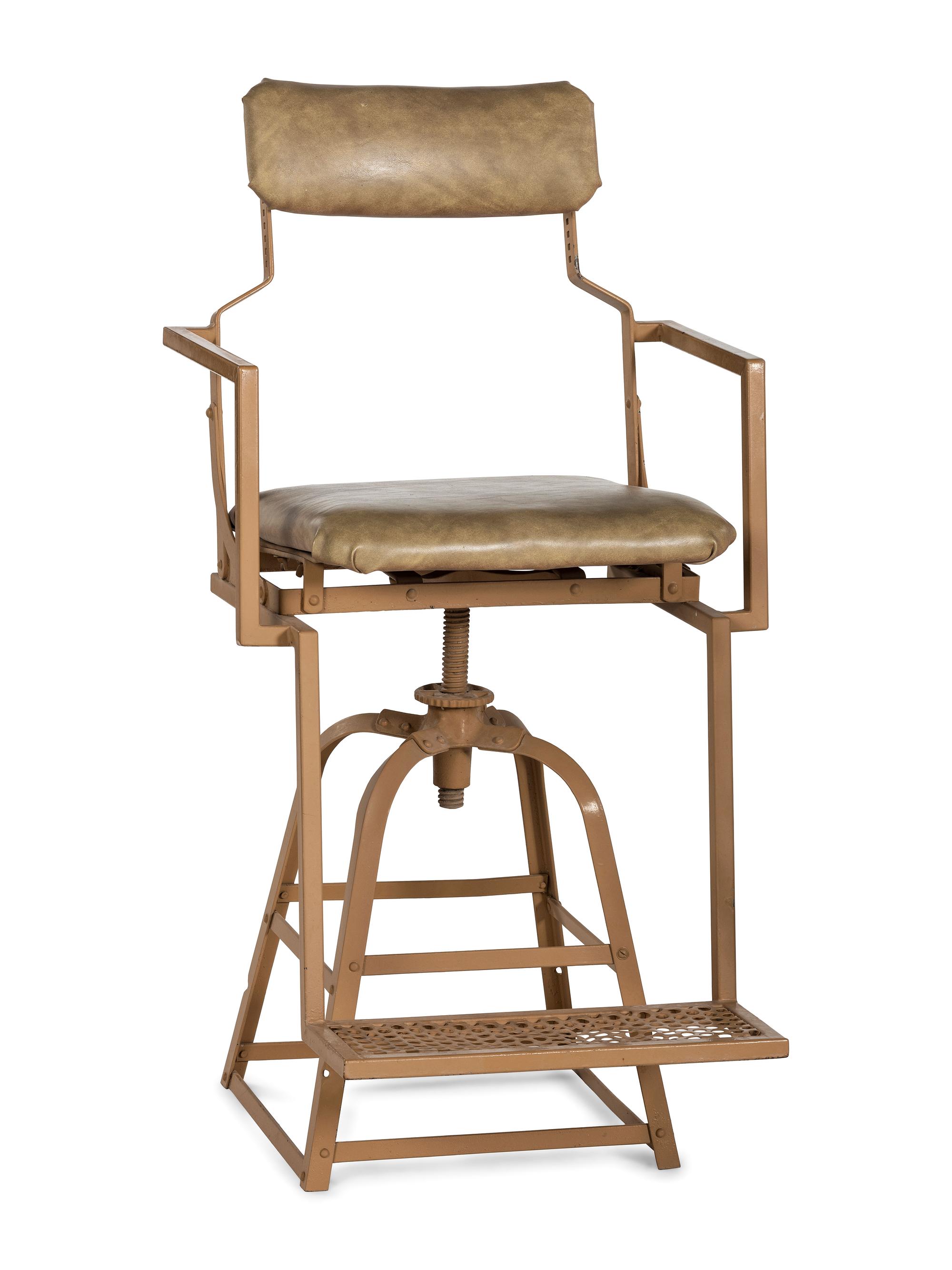 A Pair of Painted Metal Shoe Shine Stands