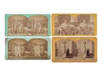 A group of 8 stereoviews of Plains Indians, incl. images by HAMILTON & HOYT, Sioux City, Iowa, ca 1870s.