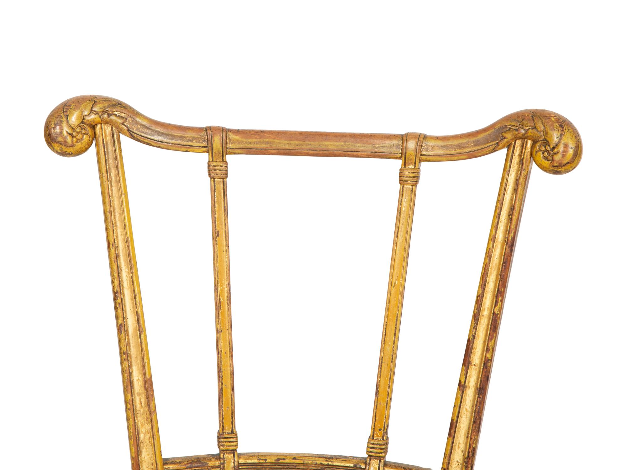 A Pair of North European Giltwood Side Chairs