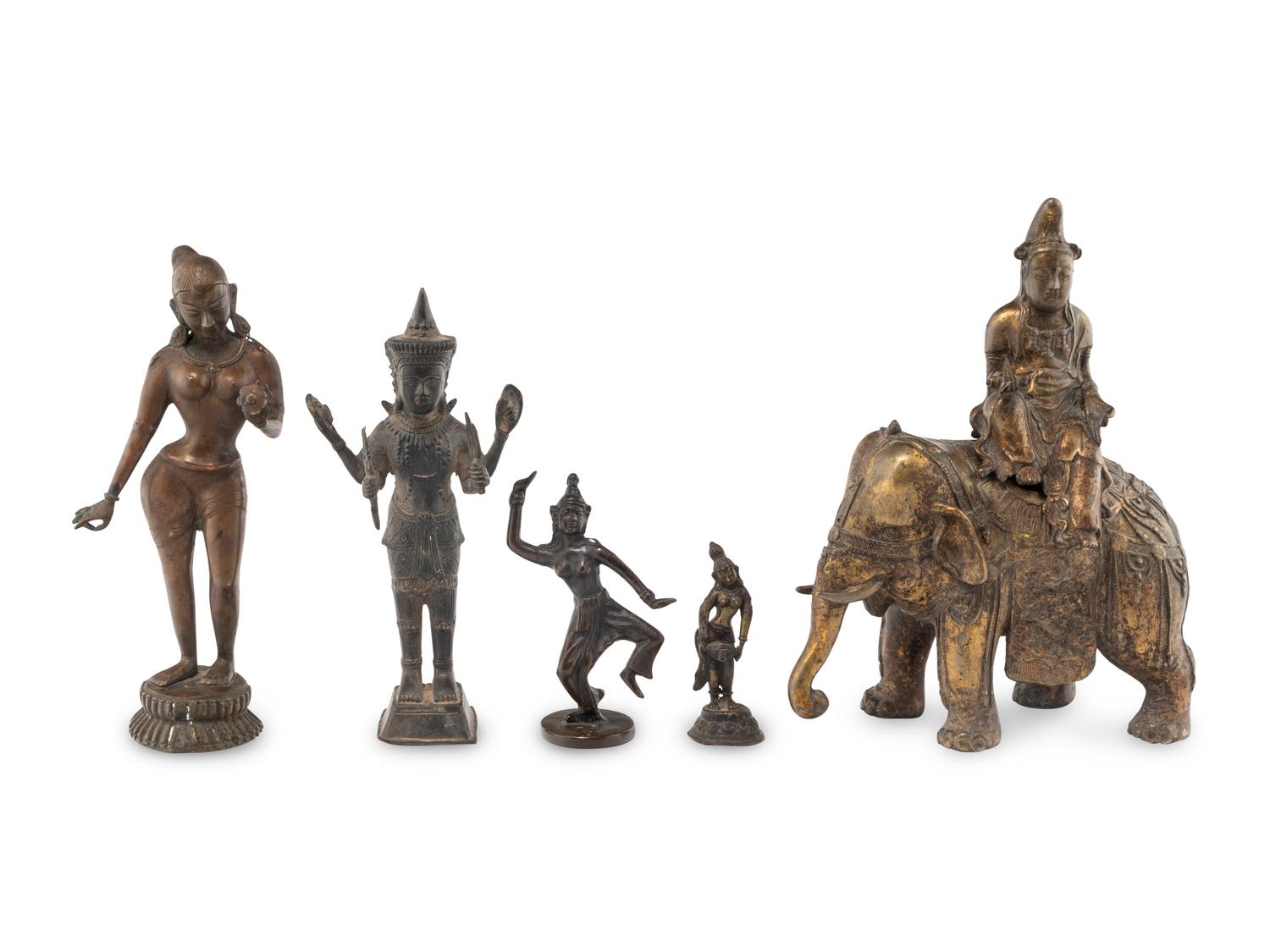 Five Asian Bronze Figures