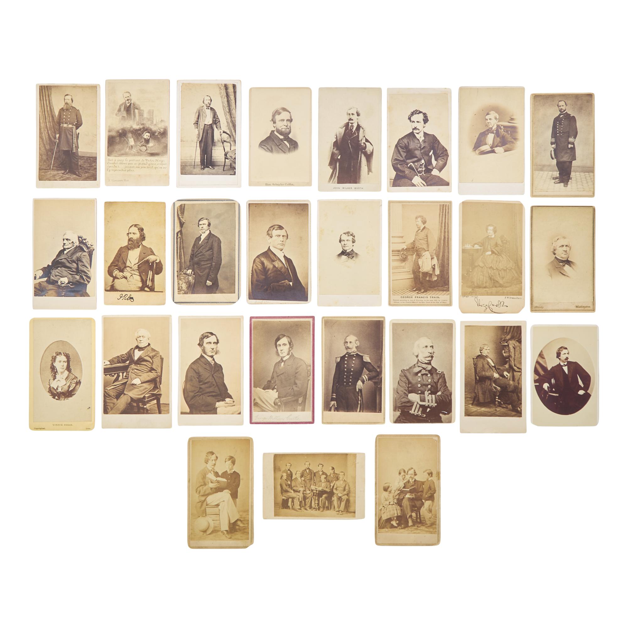 [Early Photography] Group of 50-plus CDVs of 19th-century personalities including political and military figures