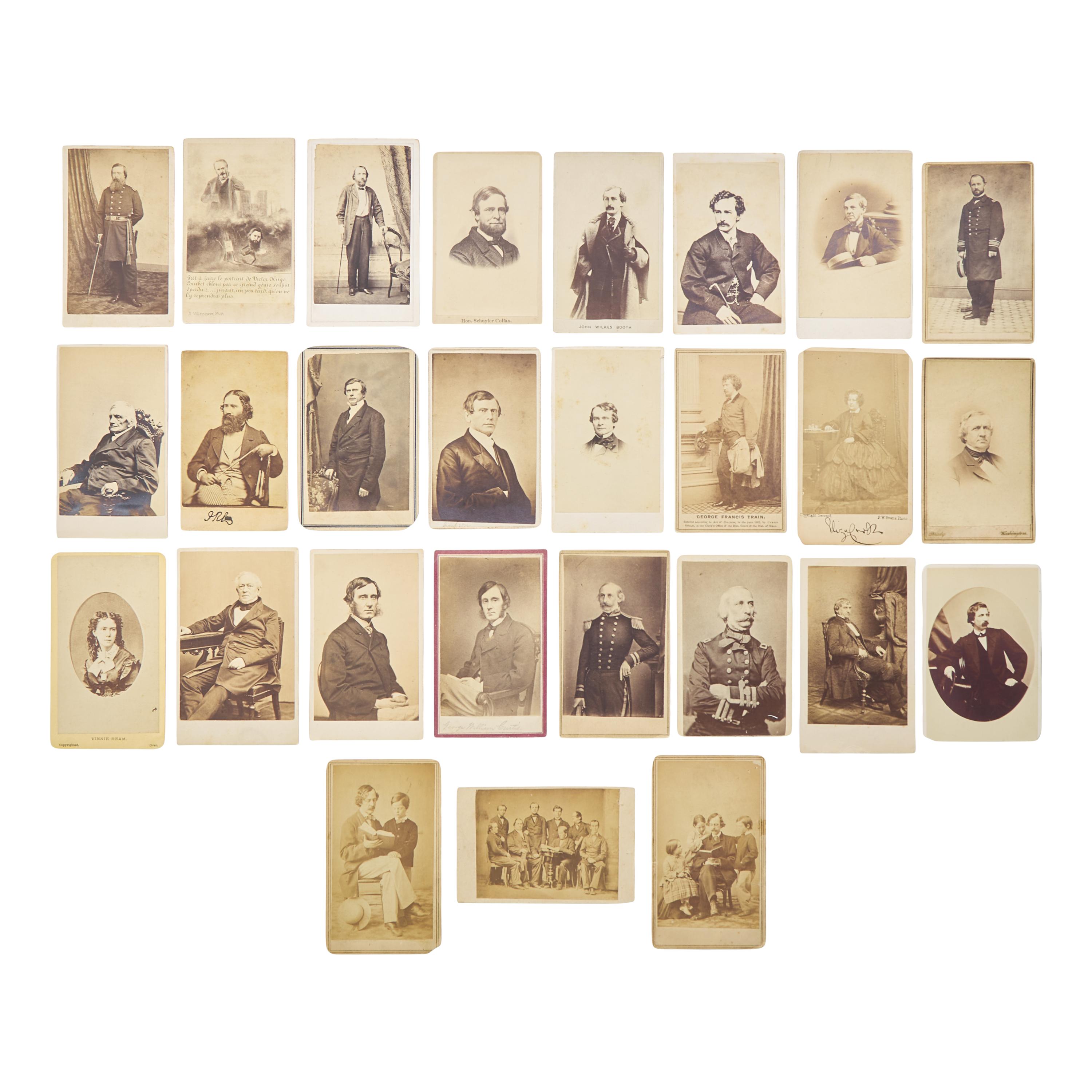 [Early Photography] Group of 50-plus CDVs of 19th-century personalities including political and military figures