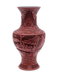A Chinese Cinnabar Lacquered Vase — 20TH CENTURY