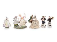 A Group of Five German Porcelain Figures