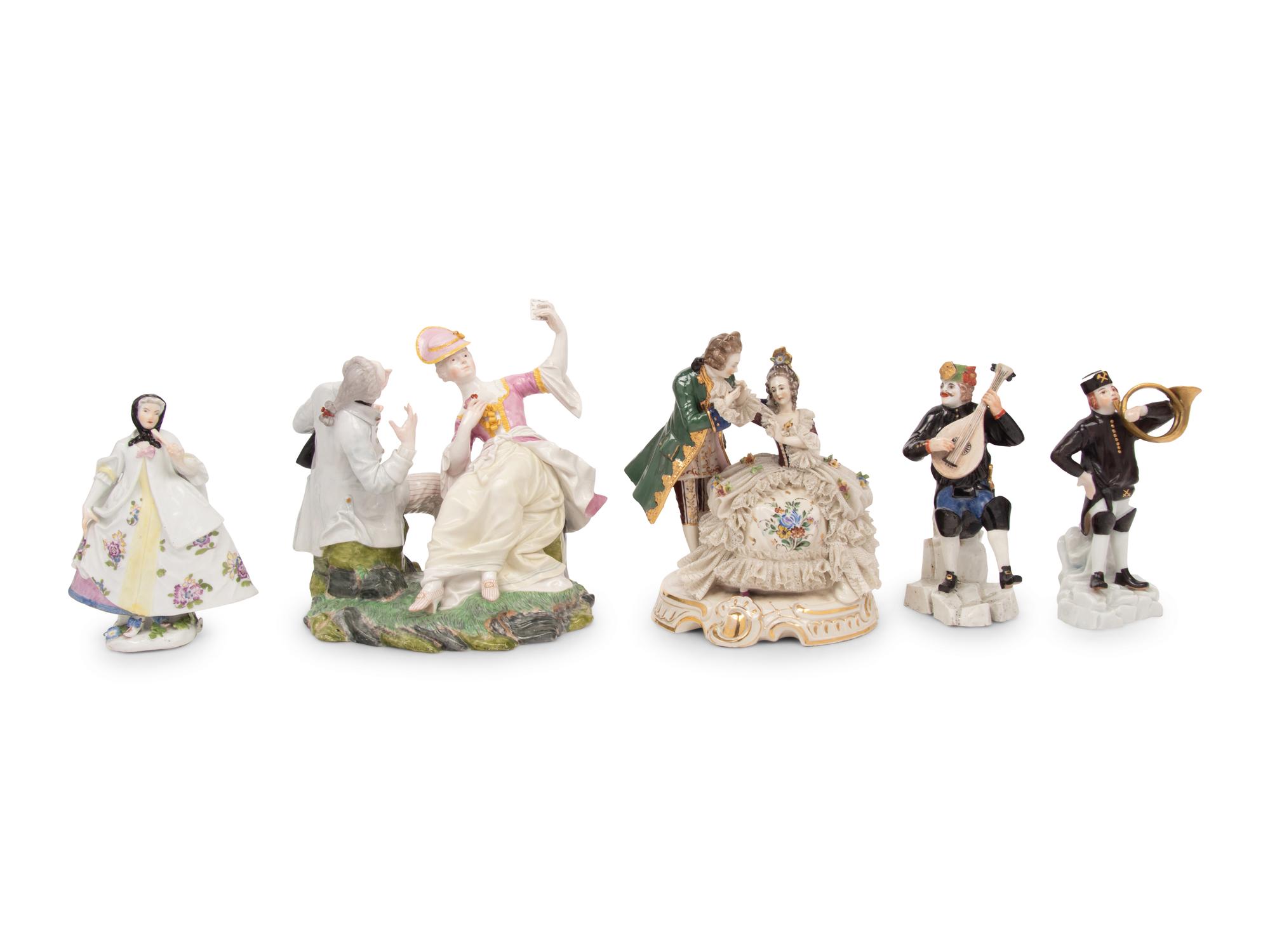 A Group of Five German Porcelain Figures