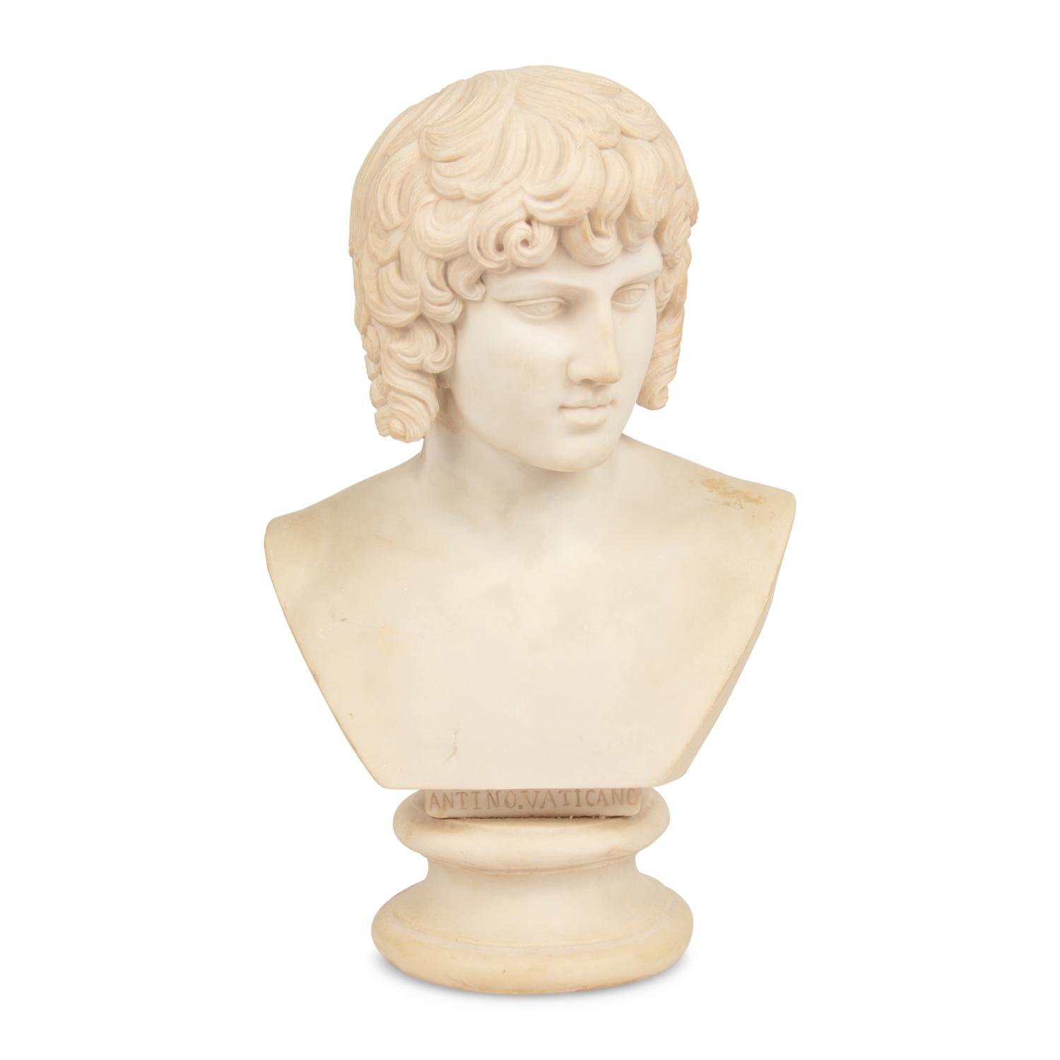 A Composition Marble Bust of Antinous