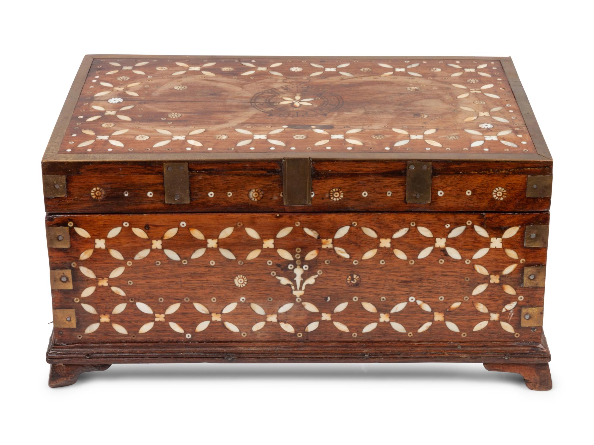 An Anglo-Indian Bone Inlaid Work Box