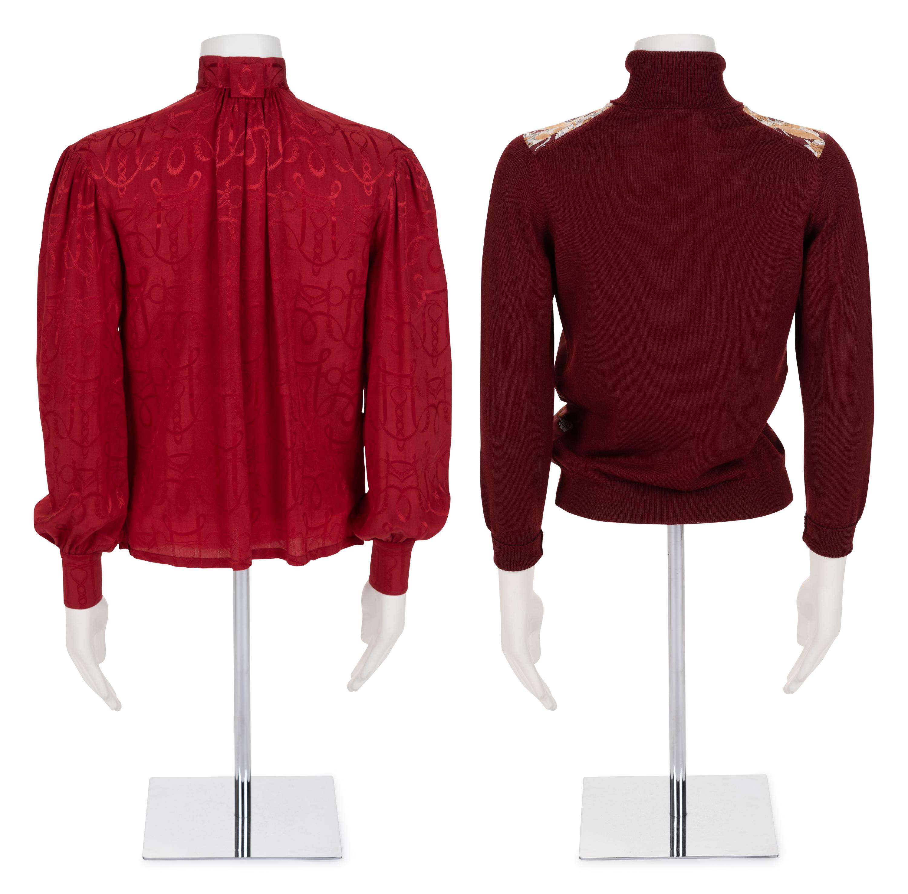 Three Hermès Pieces: Two Tops and One Skirt