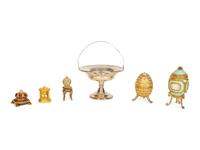 A Group of Decorative Gilt Metal and Enamel Articles