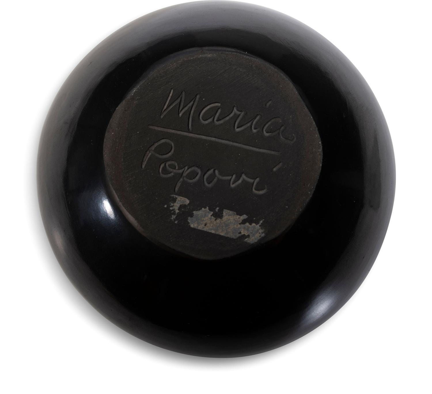 Blackware Pottery Jar, with Winged Motif, 1956-1959