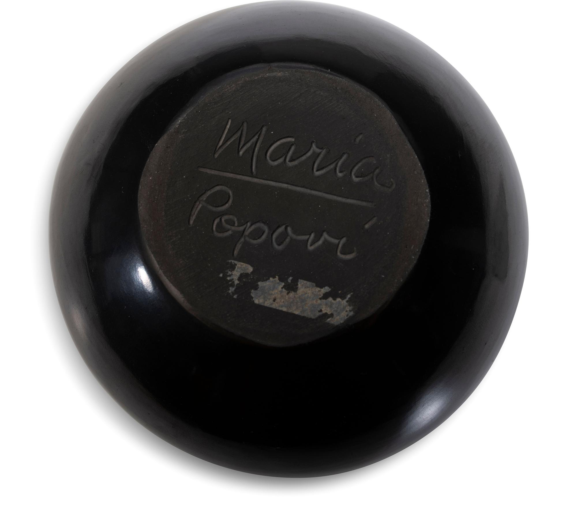 Blackware Pottery Jar, with Winged Motif, 1956-1959