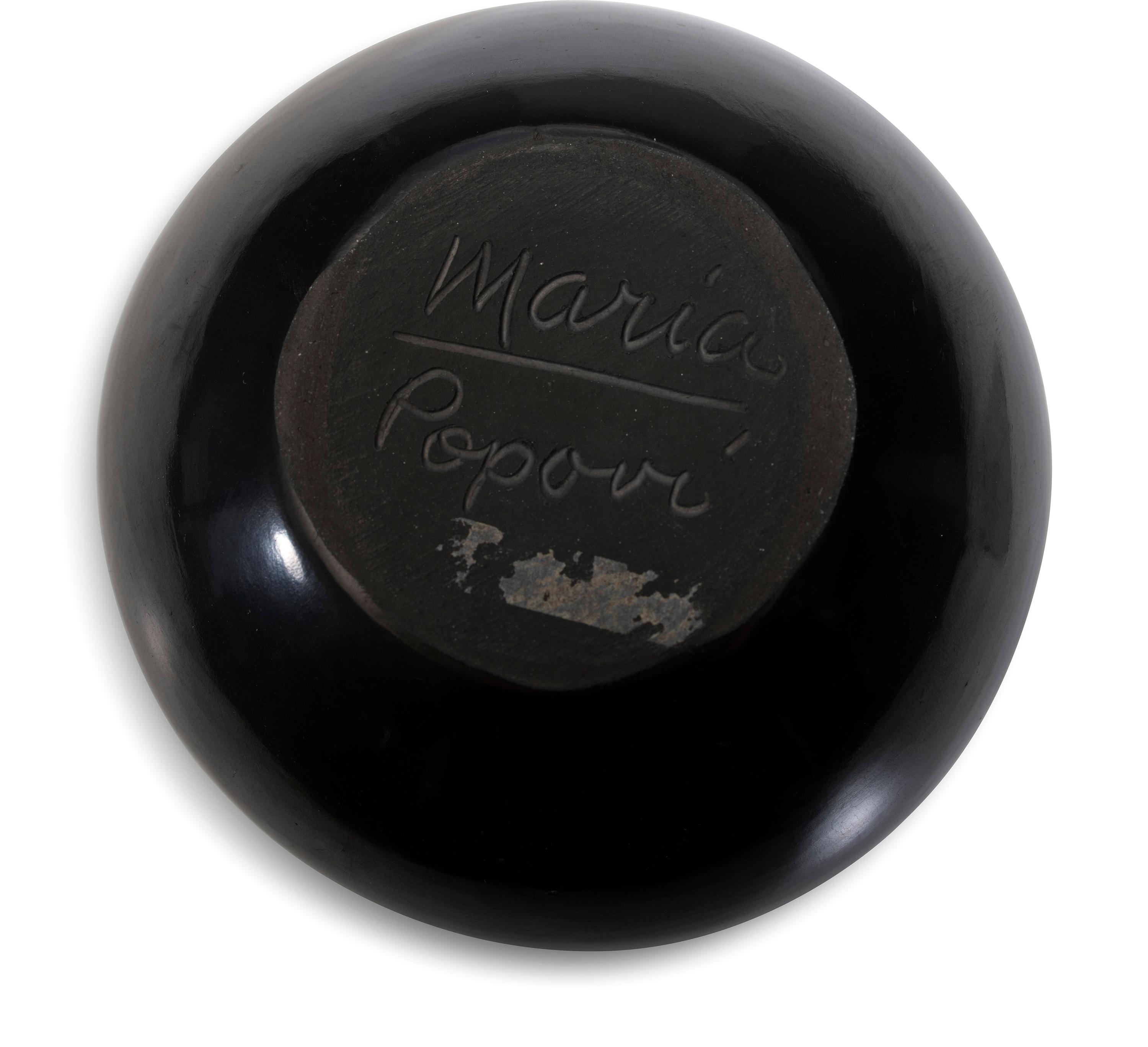 Blackware Pottery Jar, with Winged Motif, 1956-1959