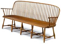 Bamboo-turned Windsor bench circa 1800