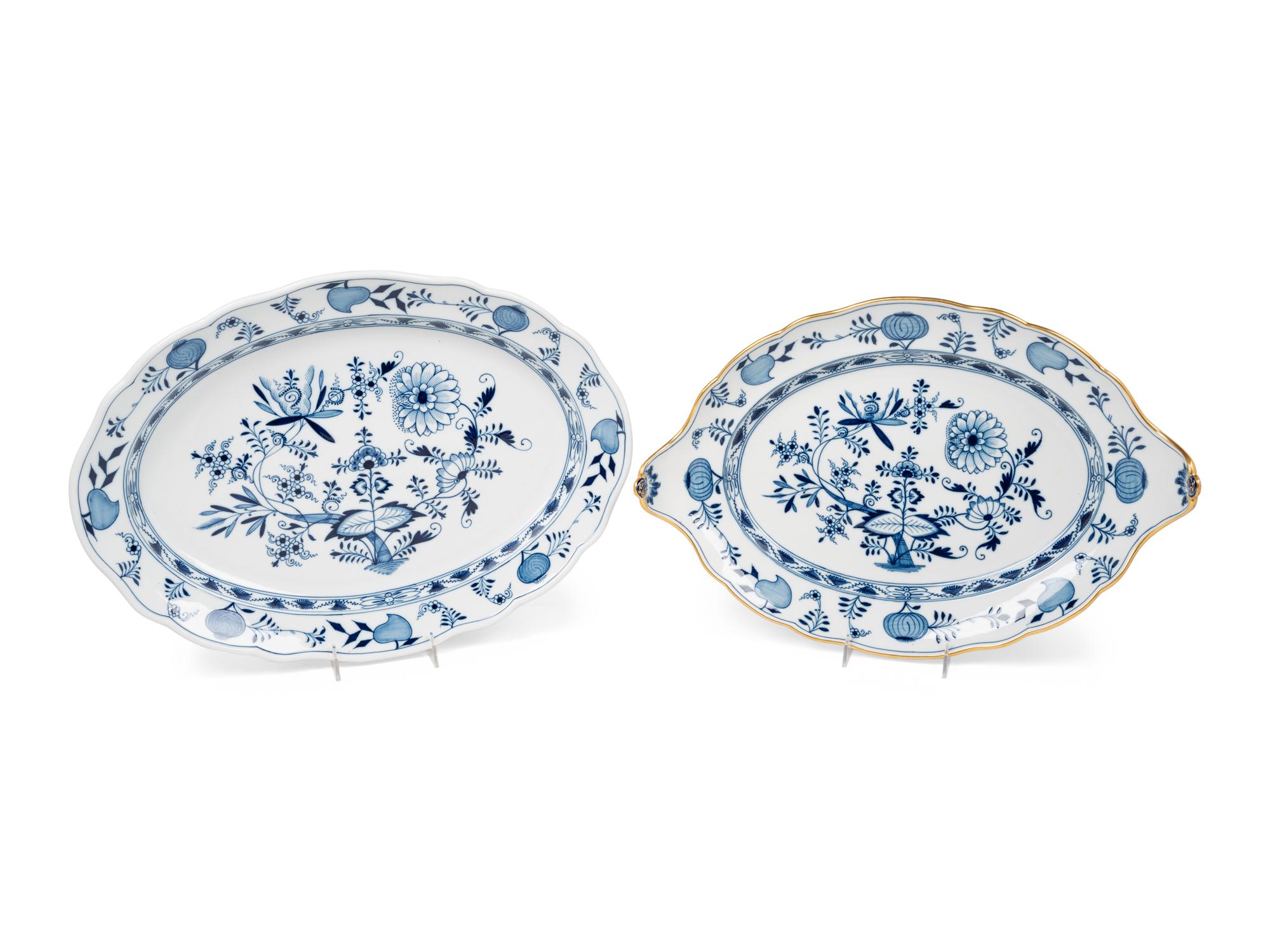 A Meissen Blue Onion Porcelain Dinner Service