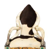A Pair of Anthony Redmile Longhorn Chairs with Cow Hide Upholstery