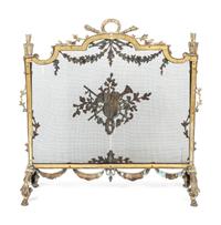 A Louis XVI Style Gilt Bronze Fire Screen