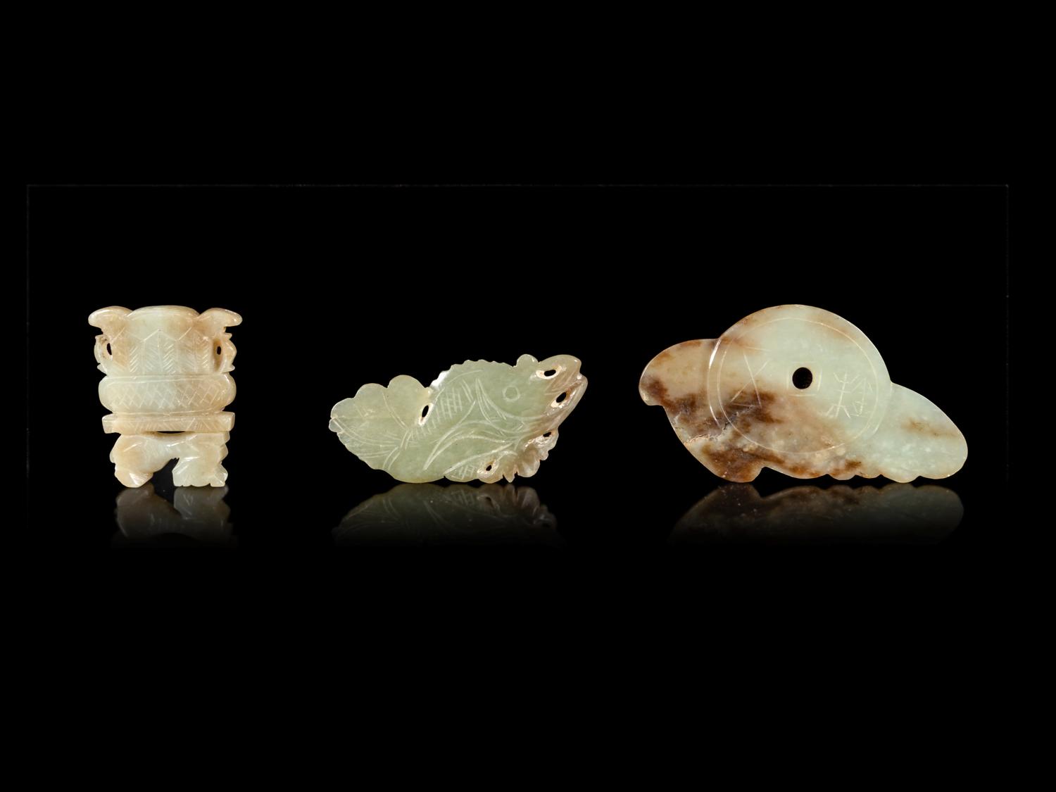 Nine Chinese Carved Jade Articles