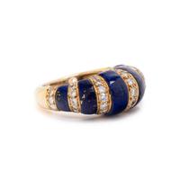YELLOW GOLD, LAPIS LAZULI, AND DIAMOND RING