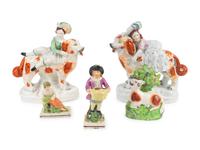 A Group of Five Staffordshire Figures — 19TH CENTURY