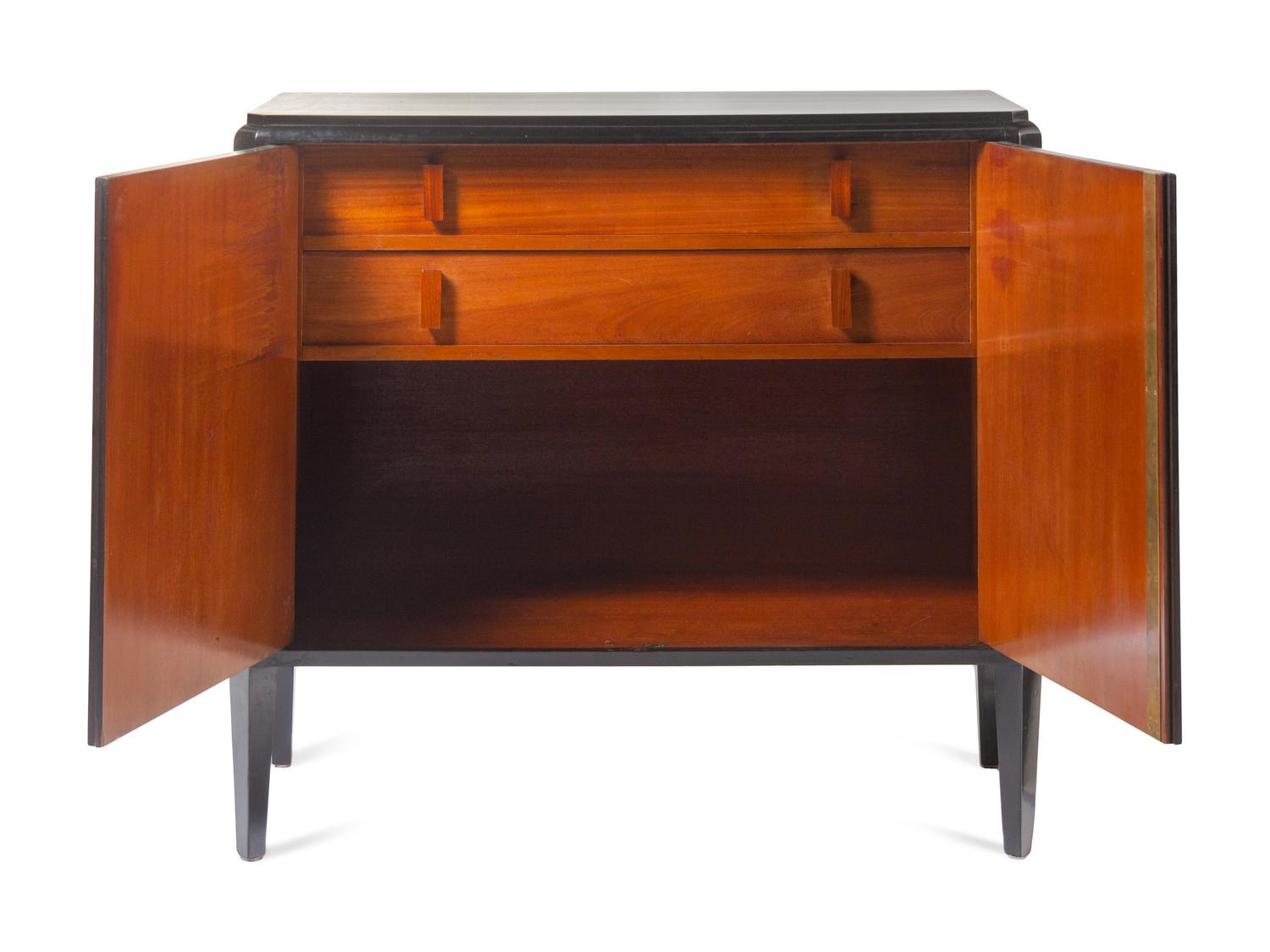 Pair of Black Lacquer Cabinets, Circa 1930s