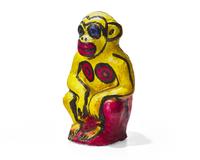 Peter Keil (German, b. 1942) Painted sculpture of a monkey