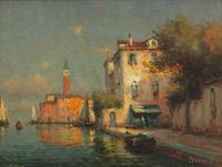 Antoine Bouvard (French, 1913-1972) — A Pair of Venetian Scenes