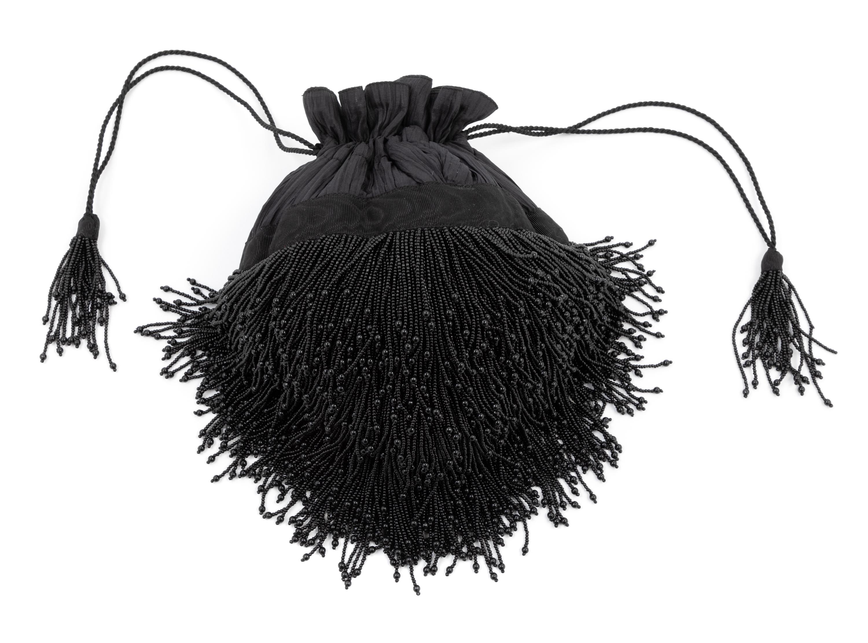 Natasha Barrault Black Beaded Bag, 2000s