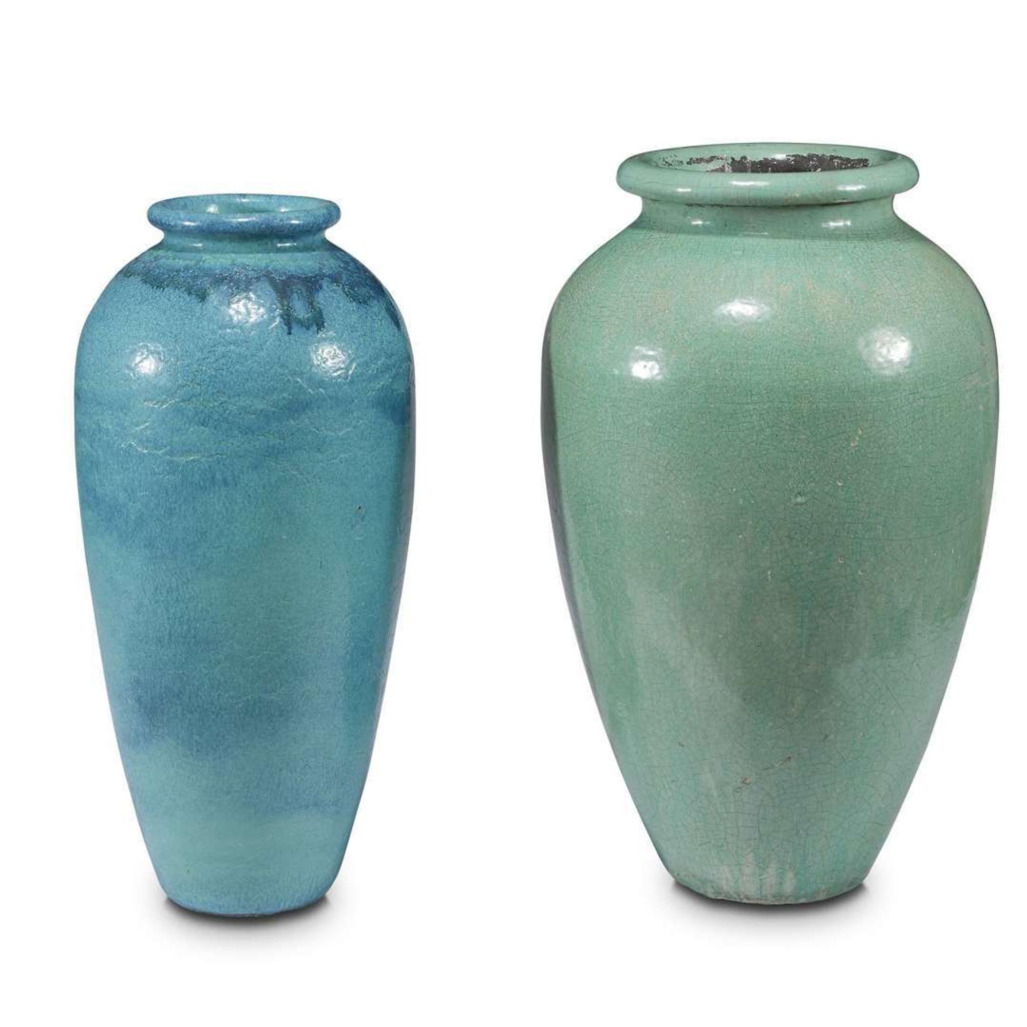 Two large glazed ceramic floor vases possibly by galloway, circa 1920s