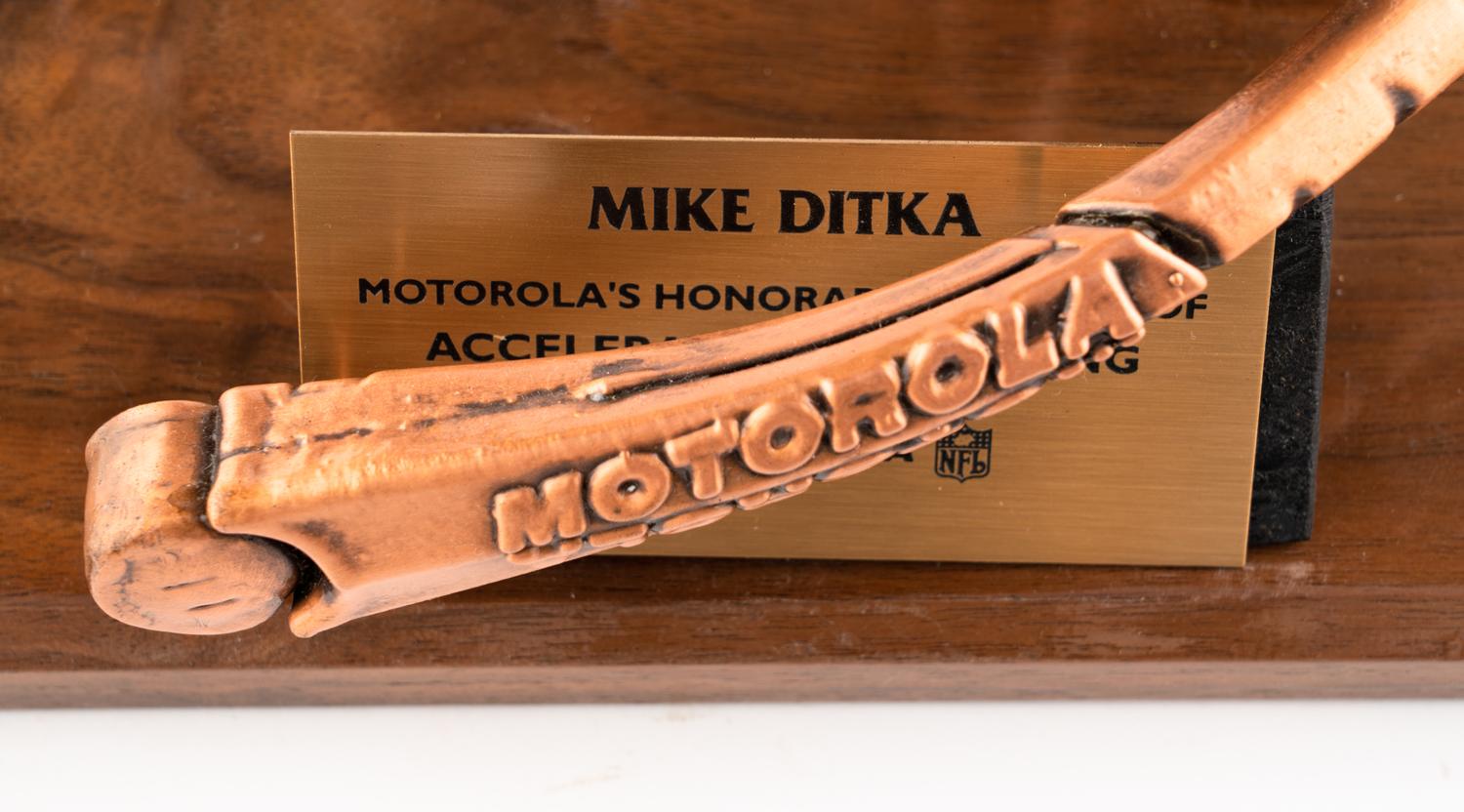 Motorola Award Presented to Mike Ditka Formerly Displayed in Ditka's Chicago Home
