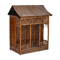 A Large Chinese Spotted Bamboo Shrine, 20th Century — 近代 斑竹仿廳堂式大佛龕